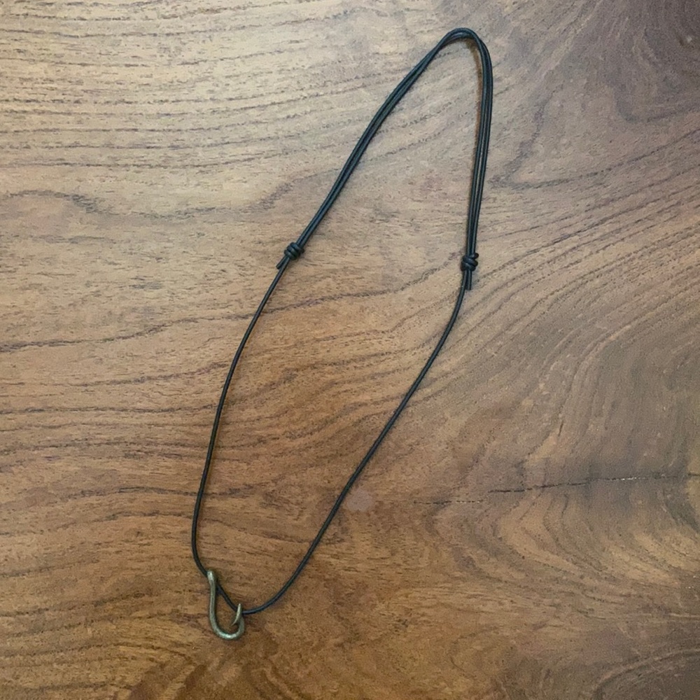 James Avery Fishhook Leather Necklace (men’s)